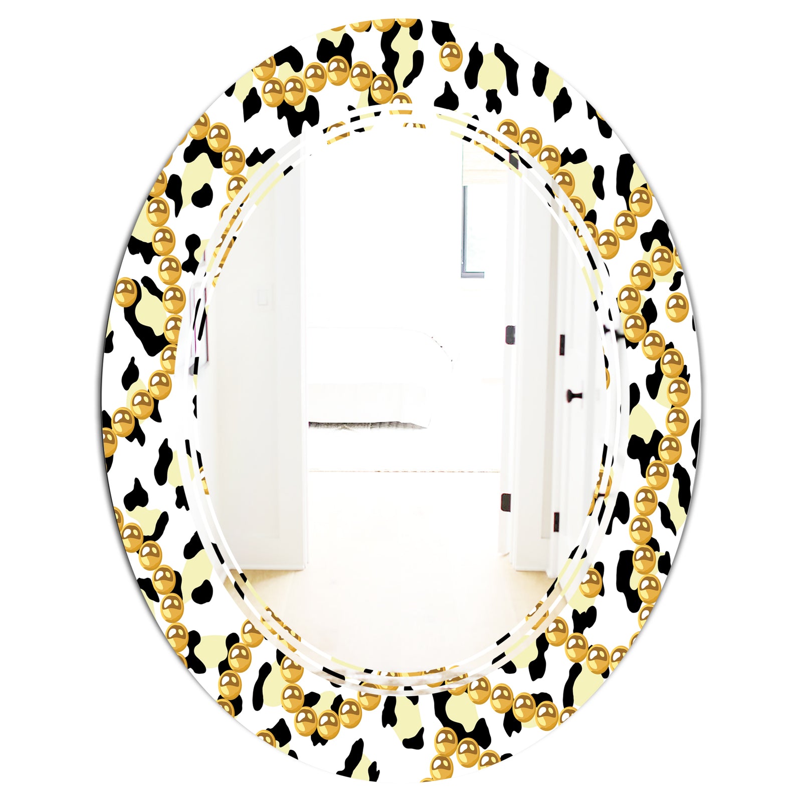 Leopard Fur Safari VI - Modern Round or Oval Wall Mirror - Triple C
