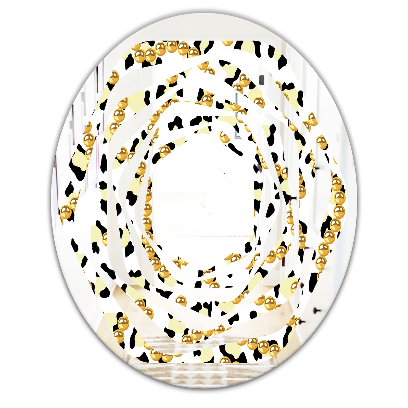 Leopard Fur Safari VI - Modern Round or Oval Wall Mirror - Whirl