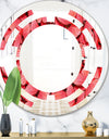Coral Pink Butterflies - Modern Round or Oval Wall Mirror - Space