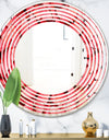 Coral Pink Butterflies - Modern Round or Oval Wall Mirror - Wave
