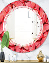 Coral Pink Butterflies - Modern Round or Oval Wall Mirror - Triple C