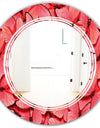 Coral Pink Butterflies - Modern Round or Oval Wall Mirror - Triple C