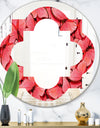 Coral Pink Butterflies - Modern Round or Oval Wall Mirror - Quatrefoil