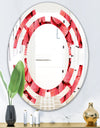 Coral Pink Butterflies - Modern Round or Oval Wall Mirror - Space