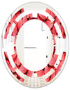 Coral Pink Butterflies - Modern Round or Oval Wall Mirror - Space