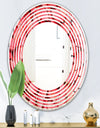 Coral Pink Butterflies - Modern Round or Oval Wall Mirror - Wave