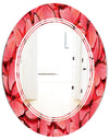 Coral Pink Butterflies - Modern Round or Oval Wall Mirror - Triple C