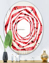 Coral Pink Butterflies - Modern Round or Oval Wall Mirror - Whirl