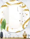 Golden Chain Necklace - Modern Round or Oval Wall Mirror - Triple C