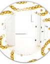 Golden Chain Necklace - Modern Round or Oval Wall Mirror - Triple C
