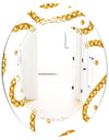 Golden Chain Necklace - Modern Round or Oval Wall Mirror - Triple C