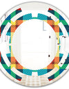 Tartan Geometrical Texture III - Modern Round or Oval Wall Mirror - Space