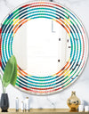 Tartan Geometrical Texture III - Modern Round or Oval Wall Mirror - Wave