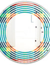 Tartan Geometrical Texture III - Modern Round or Oval Wall Mirror - Wave