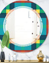 Tartan Geometrical Texture III - Modern Round or Oval Wall Mirror - Triple C