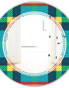Tartan Geometrical Texture III - Modern Round or Oval Wall Mirror - Triple C