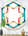 Tartan Geometrical Texture III - Modern Round or Oval Wall Mirror - Hexagon Star