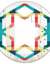Tartan Geometrical Texture III - Modern Round or Oval Wall Mirror - Hexagon Star