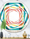 Tartan Geometrical Texture III - Modern Round or Oval Wall Mirror - Whirl