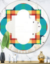 Tartan Geometrical Texture III - Modern Round or Oval Wall Mirror - Quatrefoil