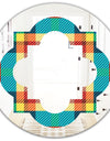 Tartan Geometrical Texture III - Modern Round or Oval Wall Mirror - Quatrefoil