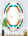 Tartan Geometrical Texture III - Modern Round or Oval Wall Mirror - Space