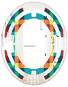 Tartan Geometrical Texture III - Modern Round or Oval Wall Mirror - Space