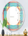 Tartan Geometrical Texture III - Modern Round or Oval Wall Mirror - Wave