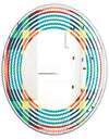 Tartan Geometrical Texture III - Modern Round or Oval Wall Mirror - Wave