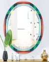 Tartan Geometrical Texture III - Modern Round or Oval Wall Mirror - Triple C
