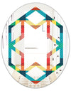 Tartan Geometrical Texture III - Modern Round or Oval Wall Mirror - Hexagon Star