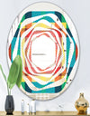 Tartan Geometrical Texture III - Modern Round or Oval Wall Mirror - Whirl