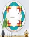 Tartan Geometrical Texture III - Modern Round or Oval Wall Mirror - Quatrefoil