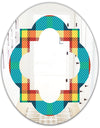 Tartan Geometrical Texture III - Modern Round or Oval Wall Mirror - Quatrefoil