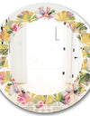 Hand - Modern Round or Oval Wall Mirror - Leaves