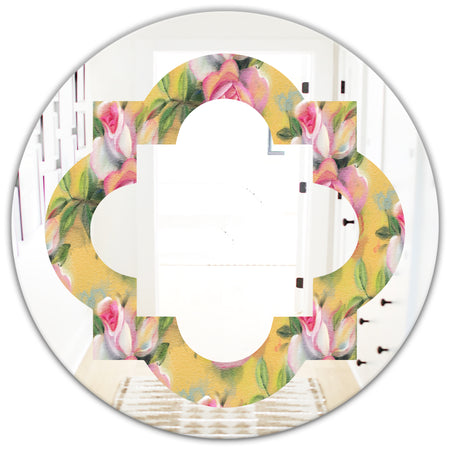 Hand - Modern Round or Oval Wall Mirror - Quatrefoil
