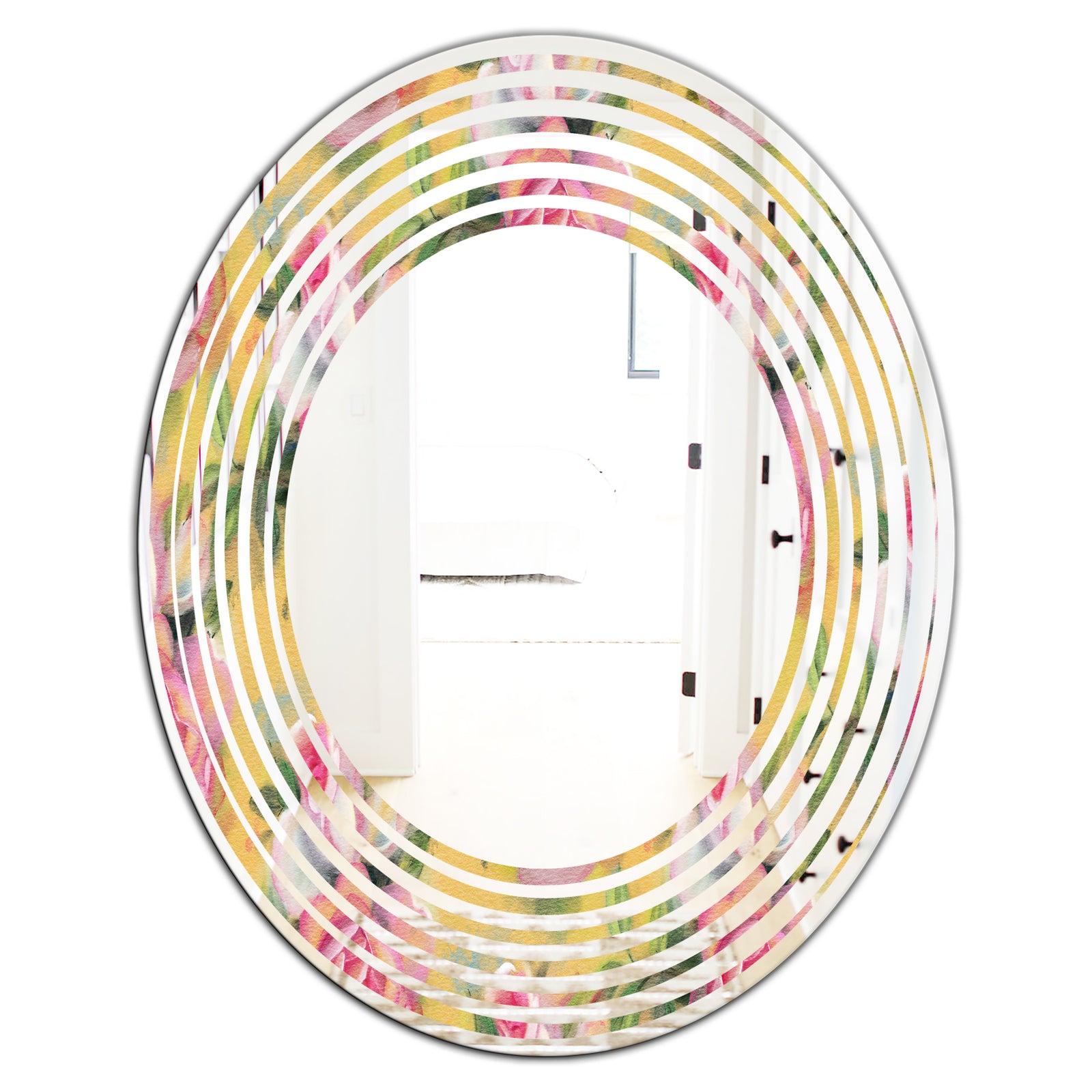 Hand - Modern Round or Oval Wall Mirror - Wave
