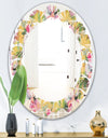 Hand - Modern Round or Oval Wall Mirror - Leaves