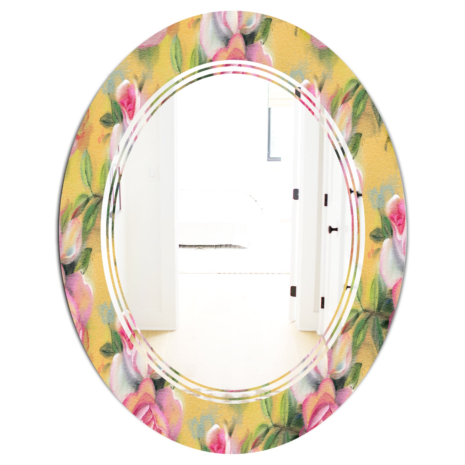 Hand - Modern Round or Oval Wall Mirror - Triple C