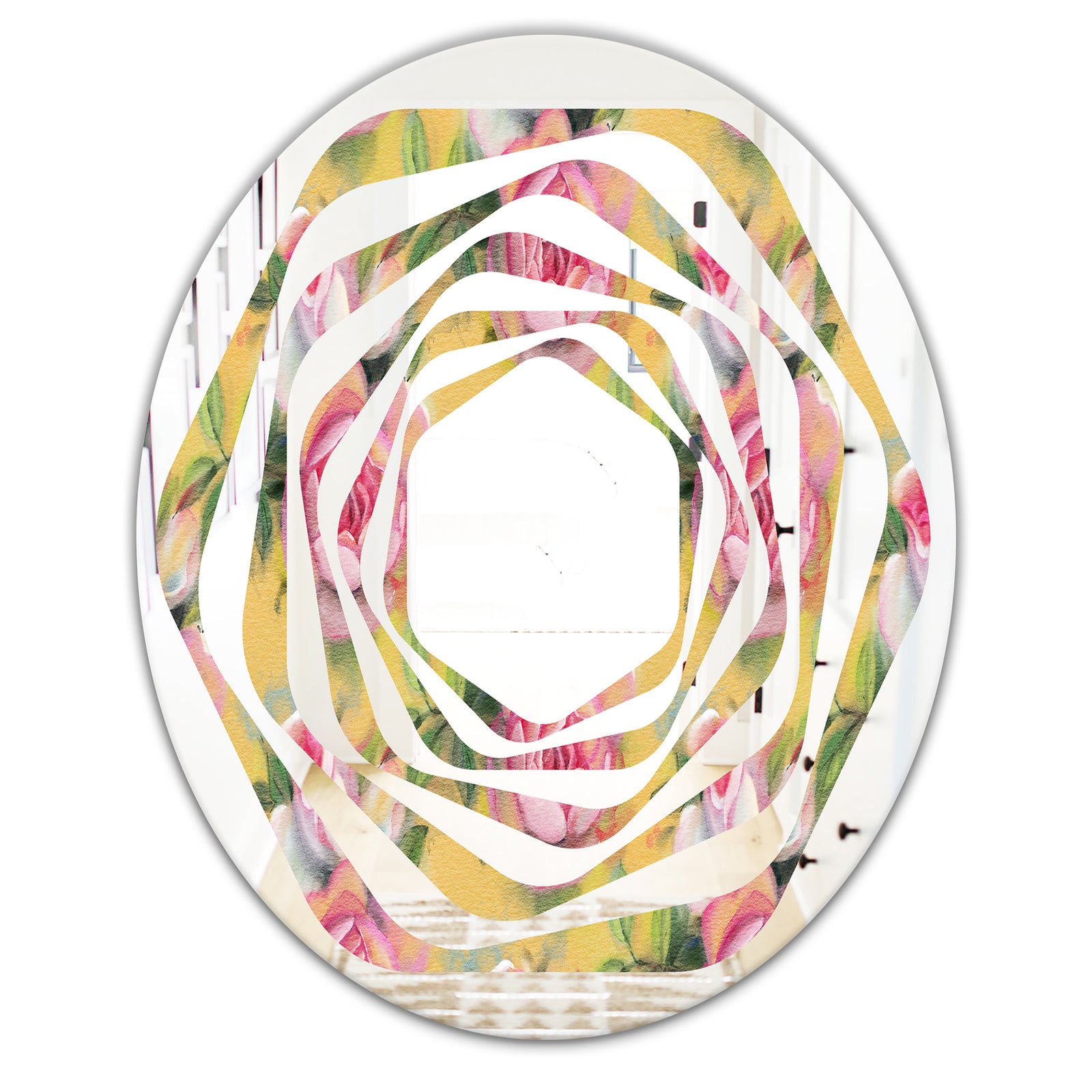 Hand - Modern Round or Oval Wall Mirror - Whirl