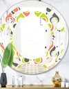Retro Abstract Drops II - Modern Round or Oval Wall Mirror - Space