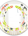 Retro Abstract Drops II - Modern Round or Oval Wall Mirror - Space
