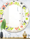 Retro Abstract Drops II - Modern Round or Oval Wall Mirror - Leaves