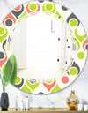 Retro Abstract Drops II - Modern Round or Oval Wall Mirror - Triple C