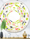 Retro Abstract Drops II - Modern Round or Oval Wall Mirror - Whirl