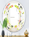 Retro Abstract Drops II - Modern Round or Oval Wall Mirror - Space