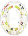Retro Abstract Drops II - Modern Round or Oval Wall Mirror - Space