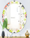 Retro Abstract Drops II - Modern Round or Oval Wall Mirror - Triple C
