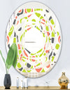 Retro Abstract Drops II - Modern Round or Oval Wall Mirror - Whirl