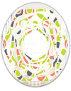 Retro Abstract Drops II - Modern Round or Oval Wall Mirror - Whirl